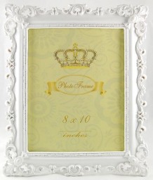 Photo Frame Antique Look White 8" x 10" 