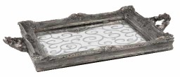 Isabella Silver Tray With Mirror Base
