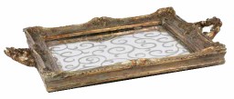 Isabella Gold Tray With Mirror Base