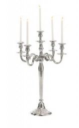 Renaissance Polished Aluminium Candelabra 60cm
