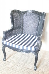 French Bergere Armchair with Rattan Back