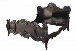 French Louis Carved King Bed in Black