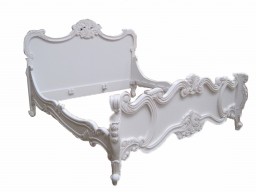 French Louis Carved Queen Bed in Antique White