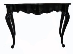 French Console Table with Carving in Black