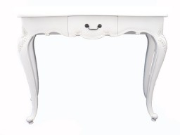 French Console Table with Carving in Antique White