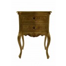 Amelia French Louis XV Nightstand in Gold Leaf