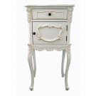 Cabriolet French Louis Nightstand 1 Drawer Antique White