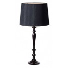 Spindle Lamp Brown Base Black Lamp Shade