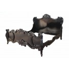 French Louis Carved King Bed in Black
