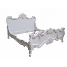 French Louis Carved King Bed in Antique White