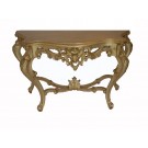Rose French Carved Ornate Console Table in Gold Leaf