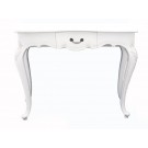 French Console Table with Carving in Antique White