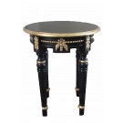 French Side Table Black with Gold Leaf Detail