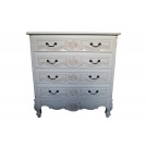 French Louis Chateau Four Drawer Chest in Antique White